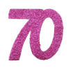 Confettis roses pour table d'anniversaire 70 ans Confettis roses pour table d'anniversaire 70 ans