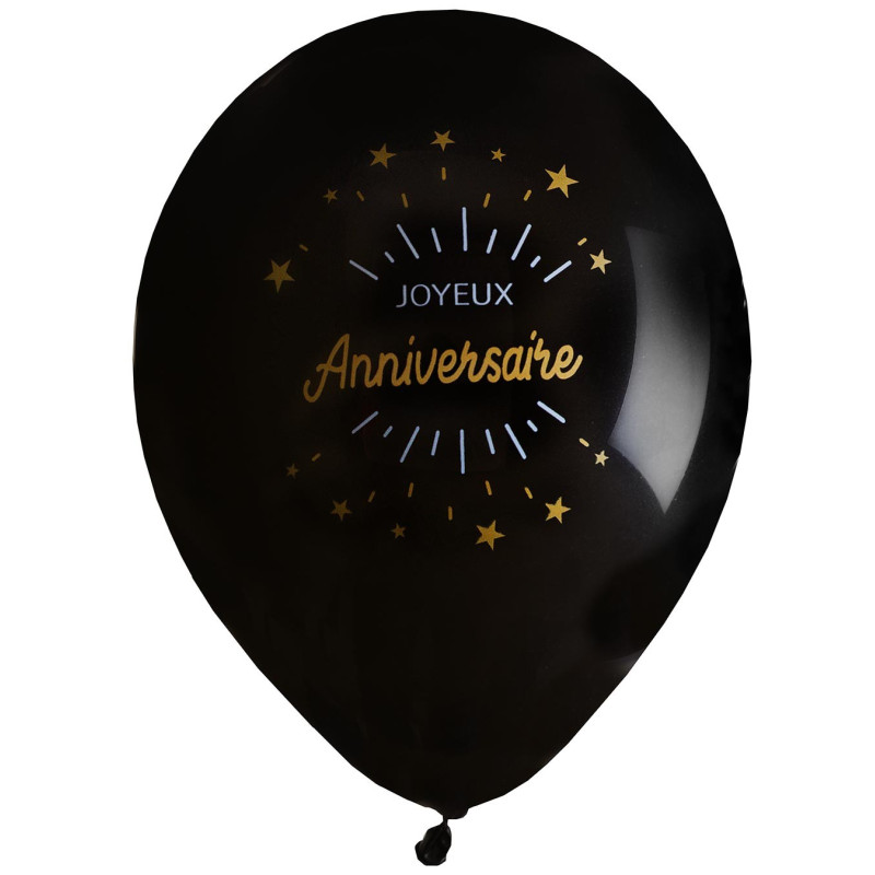 Arche Ballon Or Noir, Decoration Anniversaire, Or Noir Ballon