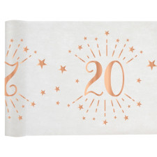 Chemin de table 20 ans pour anniversaire thème rose gold