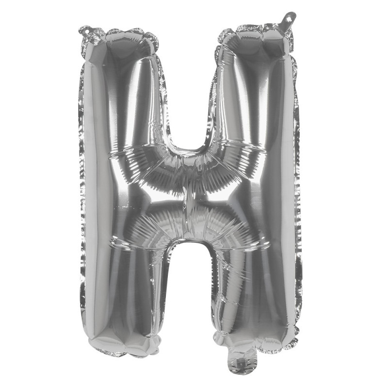 Ballon lettre H en aluminium couleur argent