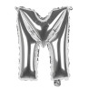Ballon lettre M argent en aluminium