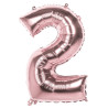 Ballon chiffre 2 alu couleur rose gold