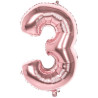 Ballon en forme de chiffre 3 rose gold en alu Ballon en forme de chiffre 3 rose gold en alu