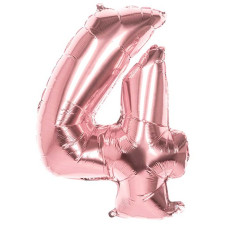 Ballon en forme de chiffre 4 alu couleur rose gold