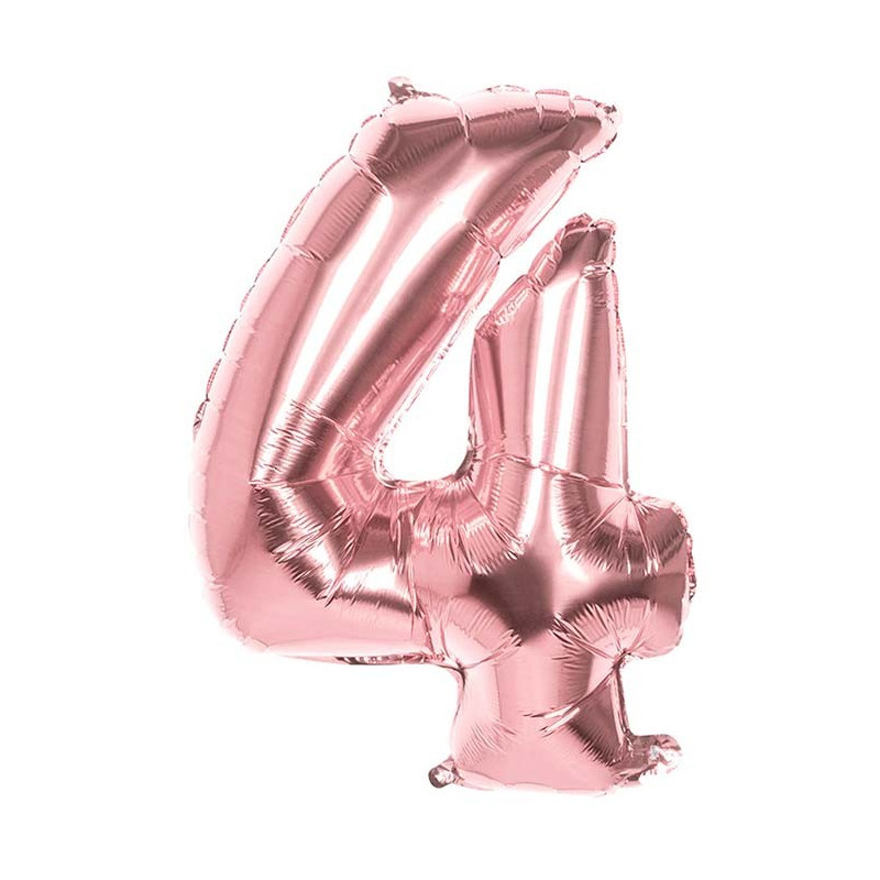 Ballon en forme de chiffre 4 alu couleur rose gold