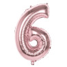 Ballon alu chiffre 6 rose gold gonflable à l'hélium