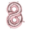 Ballon chiffre 8 rose gold 86 cm gonflable à l'air et à l'hélium