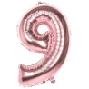 Ballon en forme de chiffre 9 rose gold mylar gonflable à l'hélium Ballon en forme de chiffre 9 rose gold mylar gonflable à l'hélium