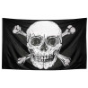 Drapeau thème pirate géant avec tête de mort 300x200cm Drapeau thème pirate géant avec tête de mort 300x200cm