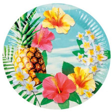 Assiettes en carton sur le thème Hawaï