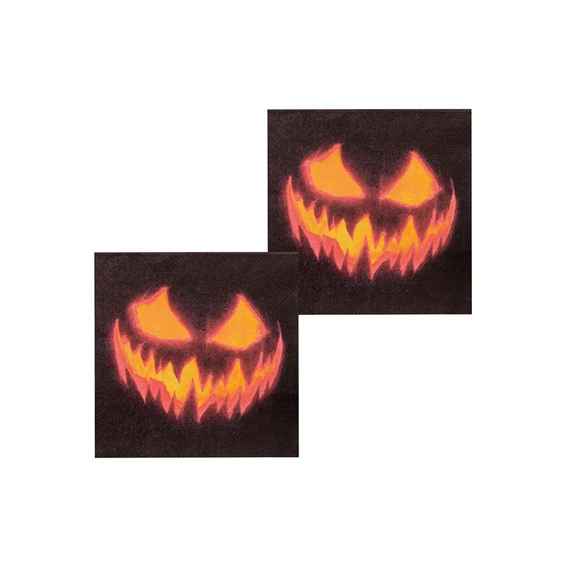 Serviettes Halloween avec citrouilles maléfiques
