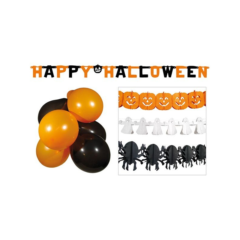 Kit complet de décorations pour Halloween ballon et guirlandes