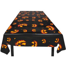 Nappe pour décoration Halloween avec des citrouilles maléfiques