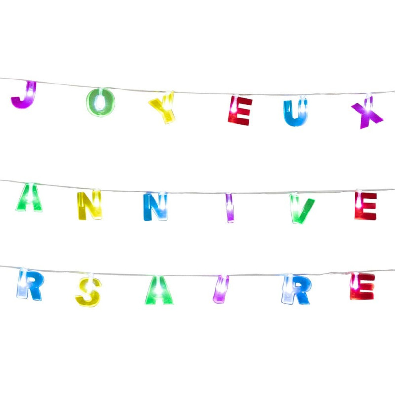 Guirlande de lettres en Papier Multicolore Joyeux Anniversaire - 2 mètres -  Jour de Fête - Guirlandes - Décoration
