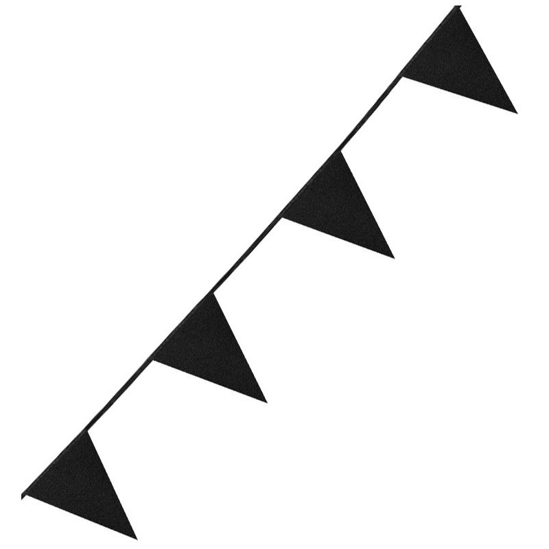 Guirlande fanions noire de 6 mètres Guirlande fanions noire de 6 mètres