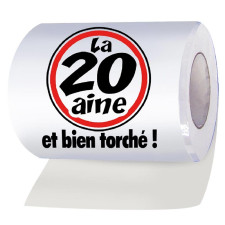 Rouleau de papier toilettes pour anniversaire 20 ans