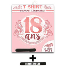 Tee-shirt à signer pour anniversaire femme 18 ans