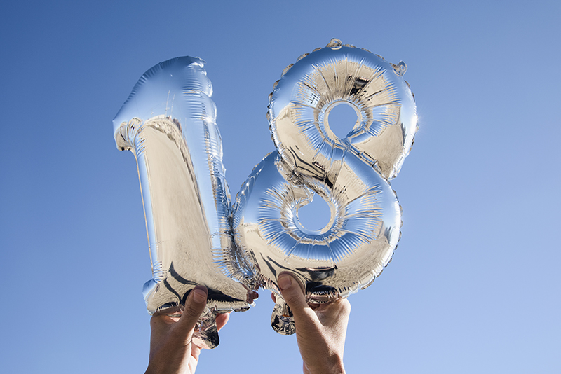Ballons hélium argentés 18 ans