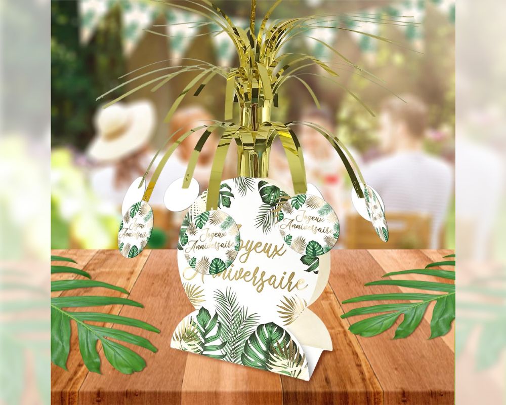Centre de table tropical pour anniversaire