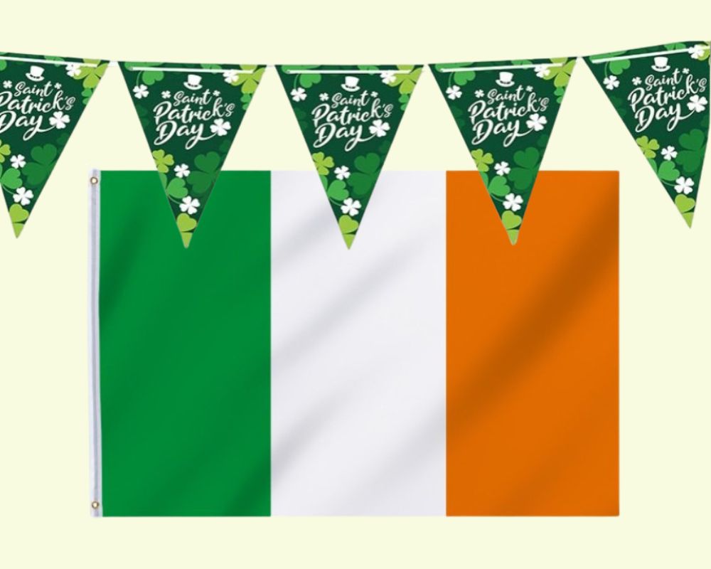 Décoration guirlandes Saint-Patrick et drapeau Irlande